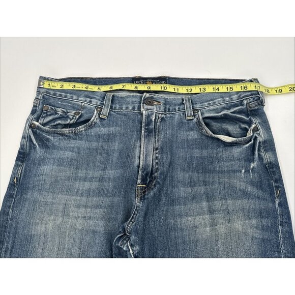 Lucky Brand Jeans 34x30 Blue Denim 361 Vintage Grunge Skater Stretch Distress - Picture 7 of 13